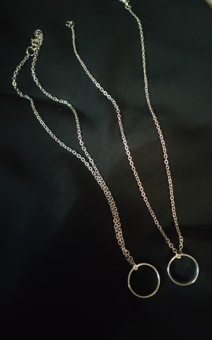Silver Ring Pendant Necklace – Pack of 2